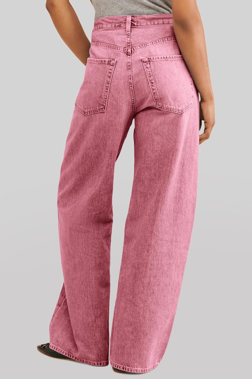 Cicy Bell Womens Wide Leg Jeans Drawstring High Waisted Baggy Straight Leg Jeans Trendy Boyfriends Denim Pants with Pockets