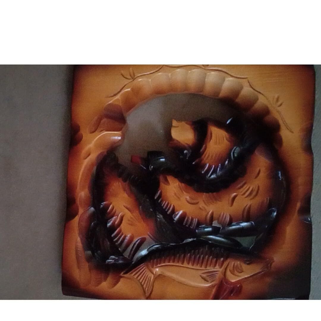 木彫りの鮭　壁掛け 木彫りの鮭壁掛け