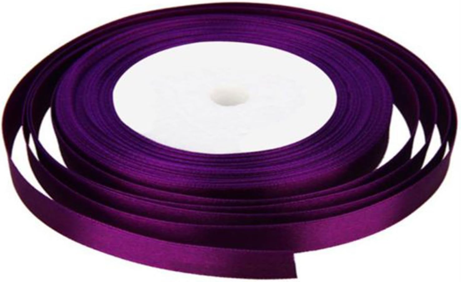 Satin Ribbon 12mm Reel 20m 40m Solid Colours Single Faced Stationery Crafting (Purple, 20m)