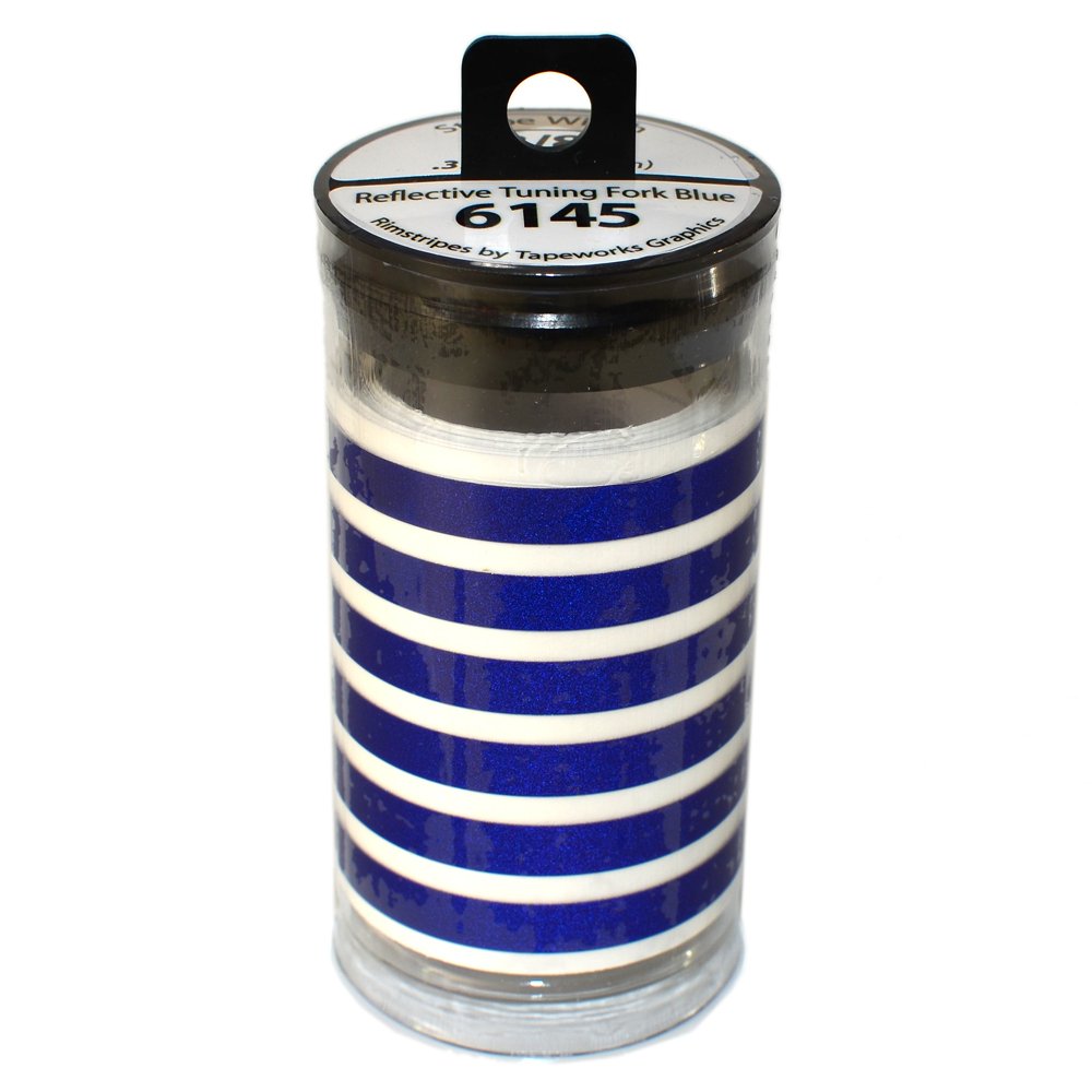 Tapeworks Graphics 6145 - Reflective Tuning Fork Blue Rimstripes, 60" Length, 1/4" Width (1 Set = 5 Stripes) 6145-1/4