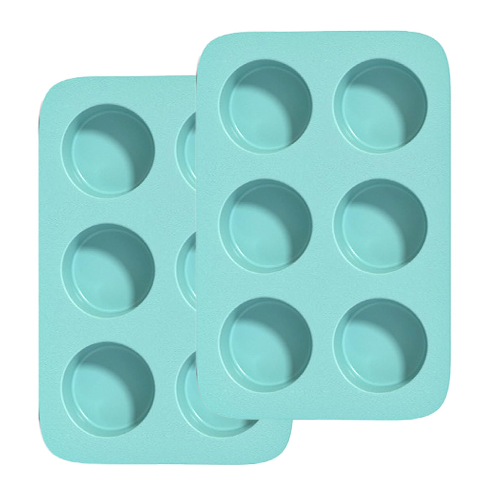 XIJINA Silicon Muffin Tray, 6 Cups, Non-Stick, Food Grade Silicone, for Cupcakes, Brownies, Yorkshire Pudding, Dishwasher Safe (6Cups)