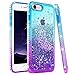 iPhone 8 Case, iPhone 7 Glitter Case for Girls Women, Ruky Colorful Quicksand Series Bling Sparkly Diamond Flowing Liquid Floating Soft TPU Protective Girly Cute Case for iPhone 6 6s 7 8 (Teal Purple)