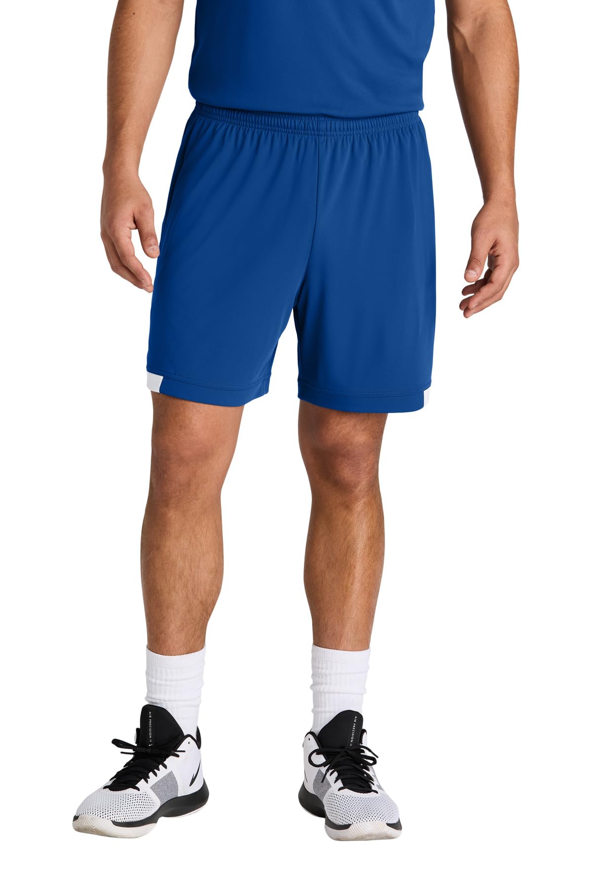 Unisex Club 7 Short | Moisture-Wicking Athletic Shorts for Men & Women by SPORT-TEK – X-Large, Polyester, True Royal/White, Model ST442