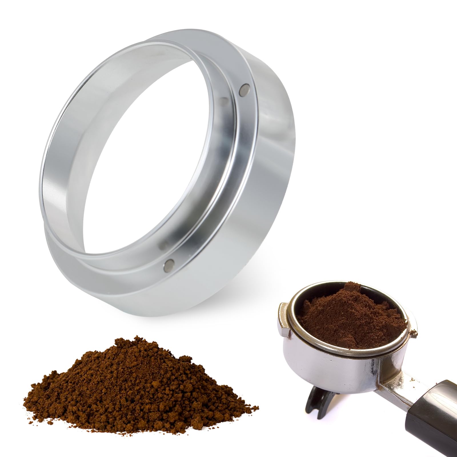 4 Anelli Dosatori Caffè Magnetici Da 58mm - In Acciaio Inox, Per Macchina Espresso, Riduci Sprechi