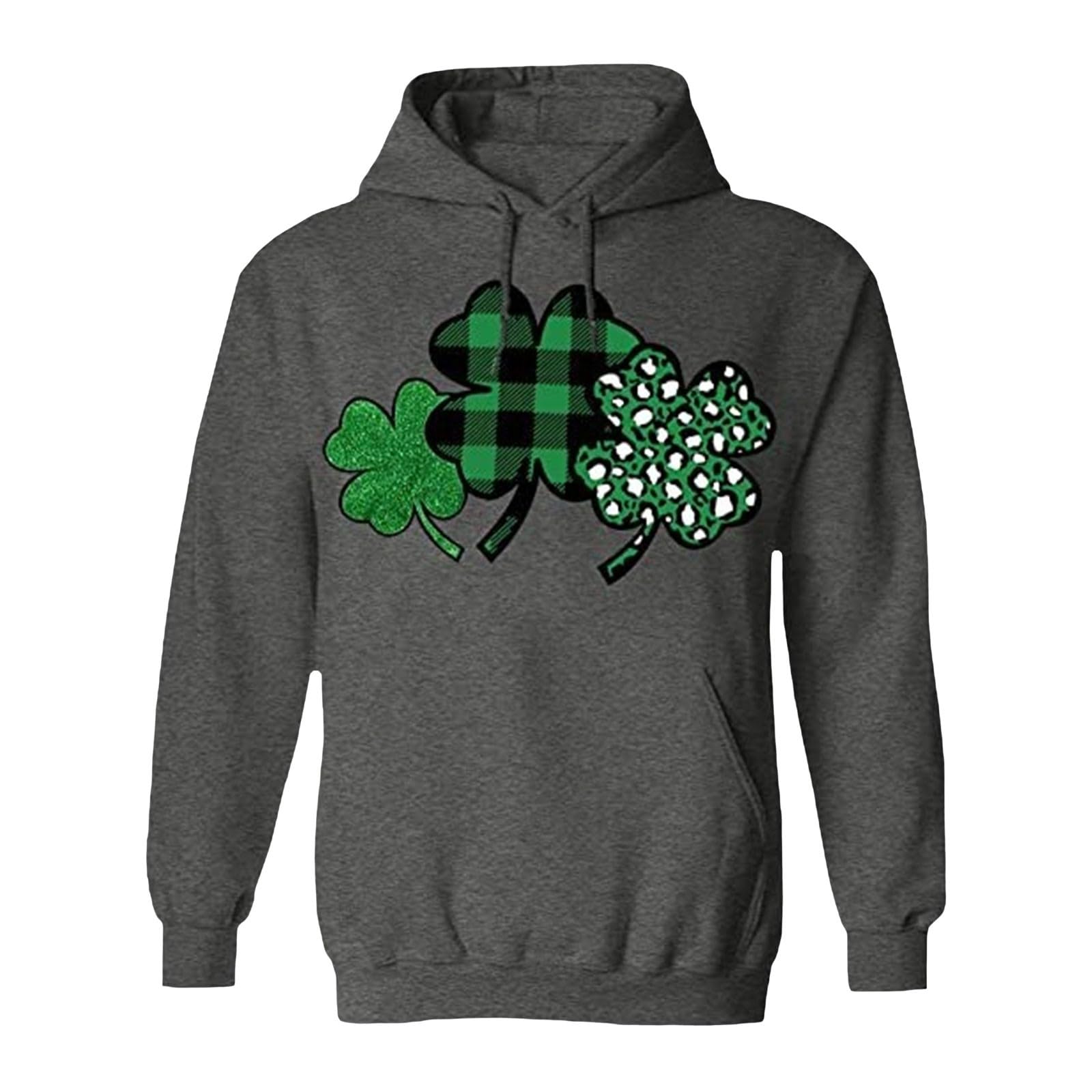 Sudadera con capucha San Patricio 3D en gris ceniza talla S con estampado premium 4