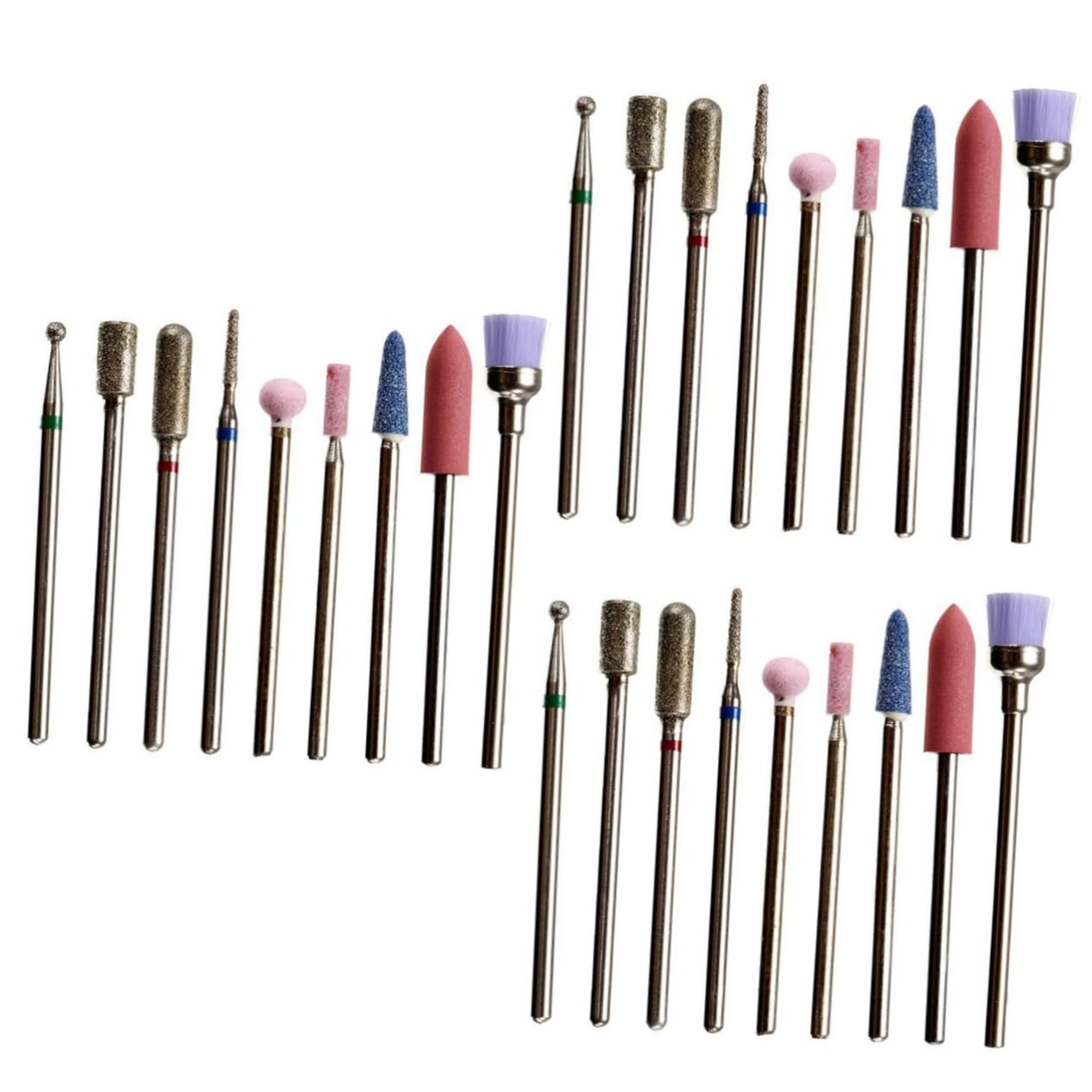 FRCOLOR 27 Piezas Conjunto De Molinillo De Uñas Broca Para Uñas Acrílicas Herramienta De Auriculares Para Pulir Uñas Gel De Uñas Taladro Para Uñas Profesional Brocas Para Limar Uñas Metal