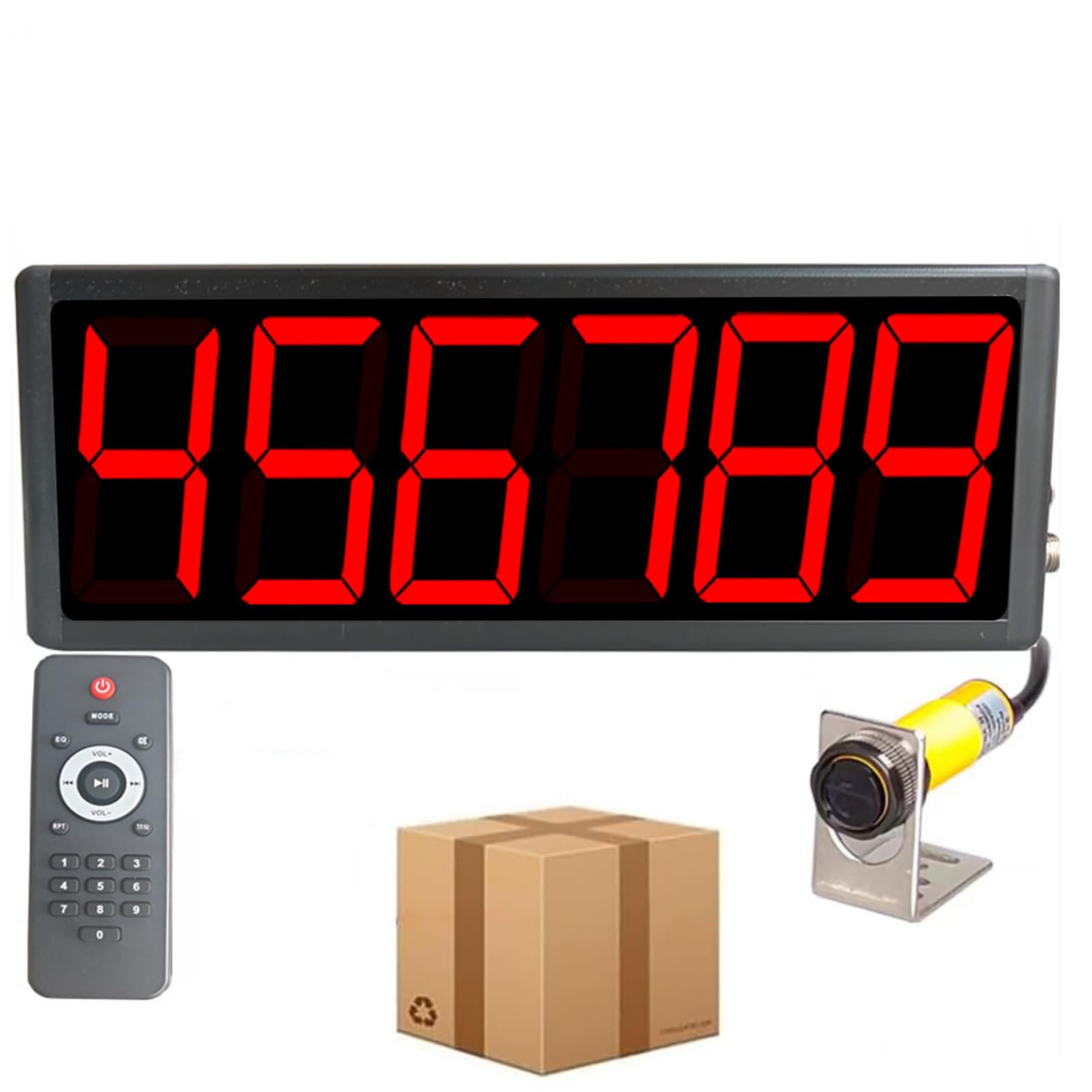 Contatore Digitale, contatore per Linea di Produzione, Conta Fino a 99999, Distanza del sensore 70 cm, Memoria a spegnimento per fabbriche e officine,