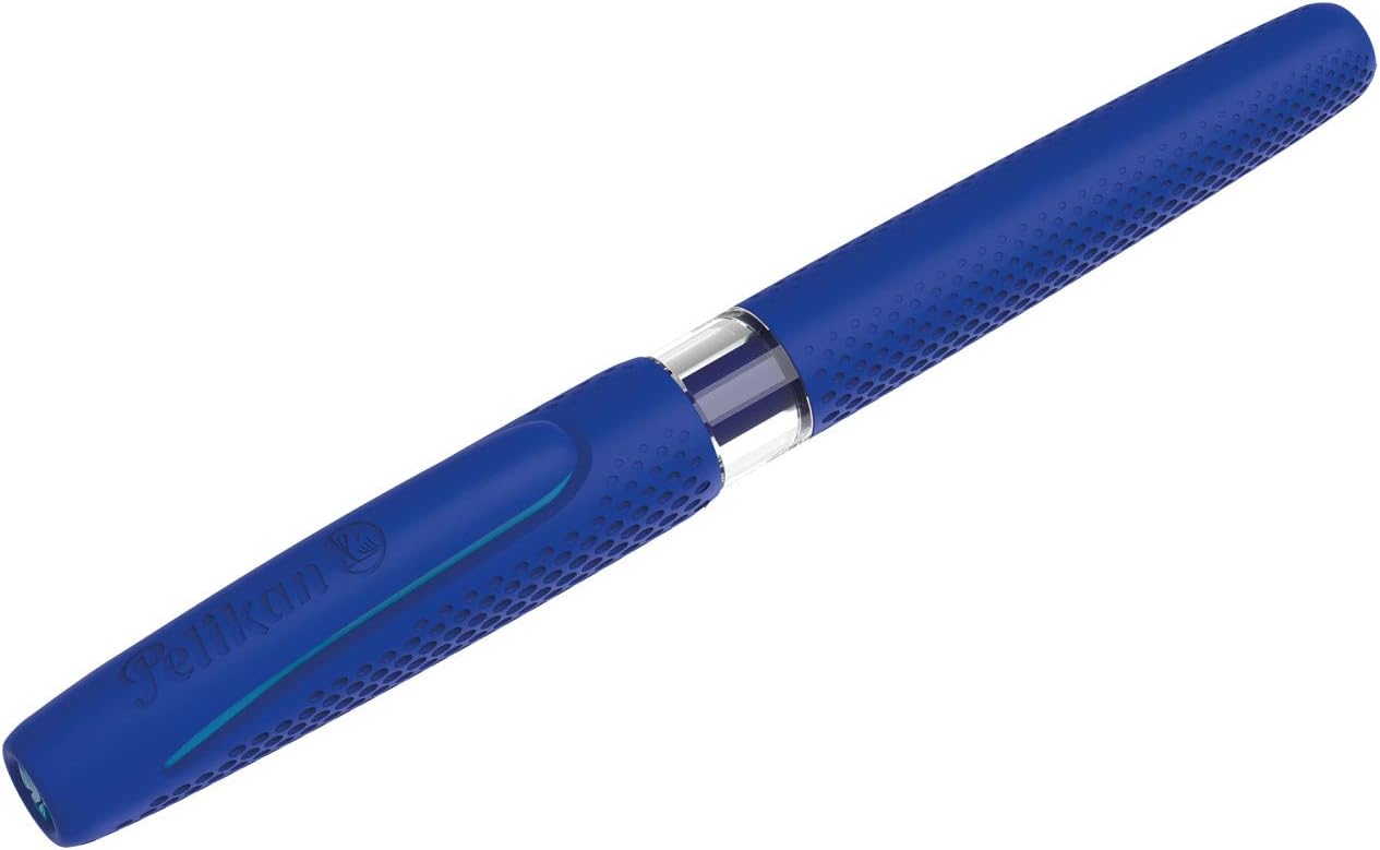 Pelikan ILO 817837 Fountain Pen for Right-Handed and Left-Handed Users, Blue, Cartridge Fountain Pen with Extra Light Weight, Nib M