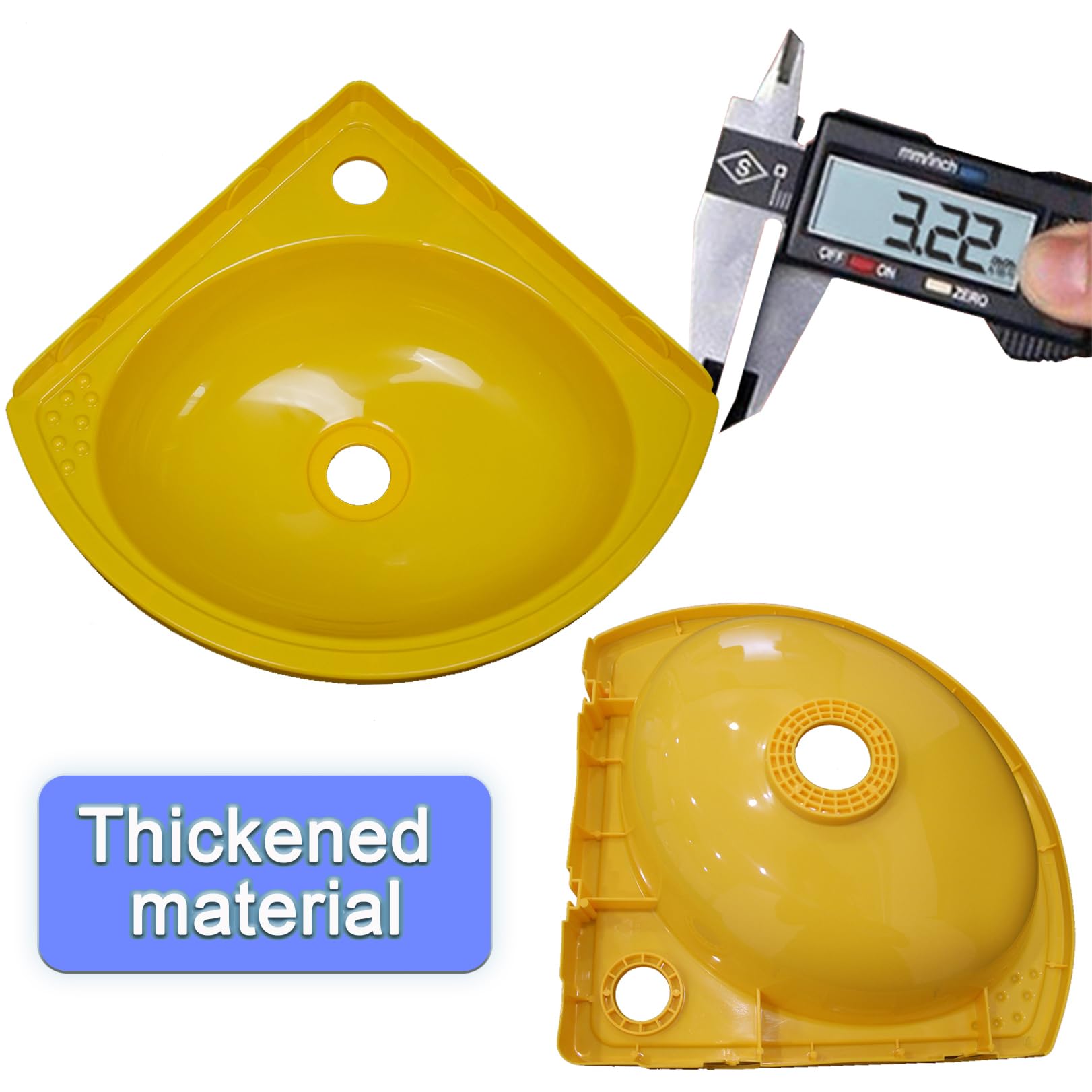 Lavabo angolare a Parete, Vasca Singola, Piccolo lavabo da Bagno con Rubinetto, in plastica, Moderno, Mini lavabo da appoggio, per Cucina, Bagno, Cantina, Camper