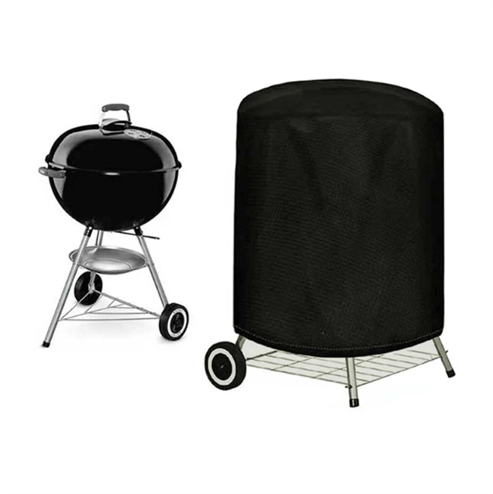 Funda Barbacoa Funda Redonda Negra for Parrilla Exterior, fogón, Estufa, Barbacoa, Impermeable, Resistente, de Tela 210D.(70x70cm)
