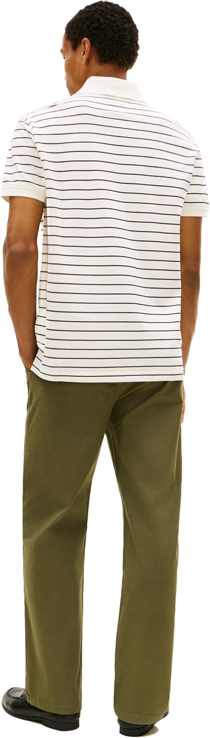 Tommy Hilfiger Men's Short Sleeve Polo Shirts in Classic Fit with Stretch and Organic Pique Cotton