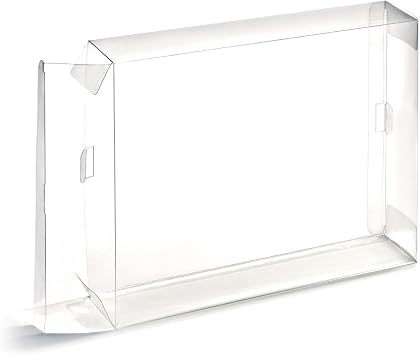 CHILDMORY 10Pcs Clear Box Case Sleeve CIB Protector Compatible for SNES N64 Games Cartridge Box