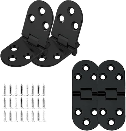 HayEastdor Bisagras de aleación de zinc con tornillos para máquina de coser, color negro, 4 piezas, bisagras de puerta, accesorio de hardware de