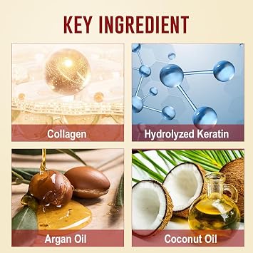 2 Pack Collagen Hair Mask & Keratin Hair Mask, Hydrating Deep Keratin Hair Treatment for Dry, Damaged and Split Ends - Hydrates, Repairs, Nourishes, Frizz Control - Argan Oil Hair Repair