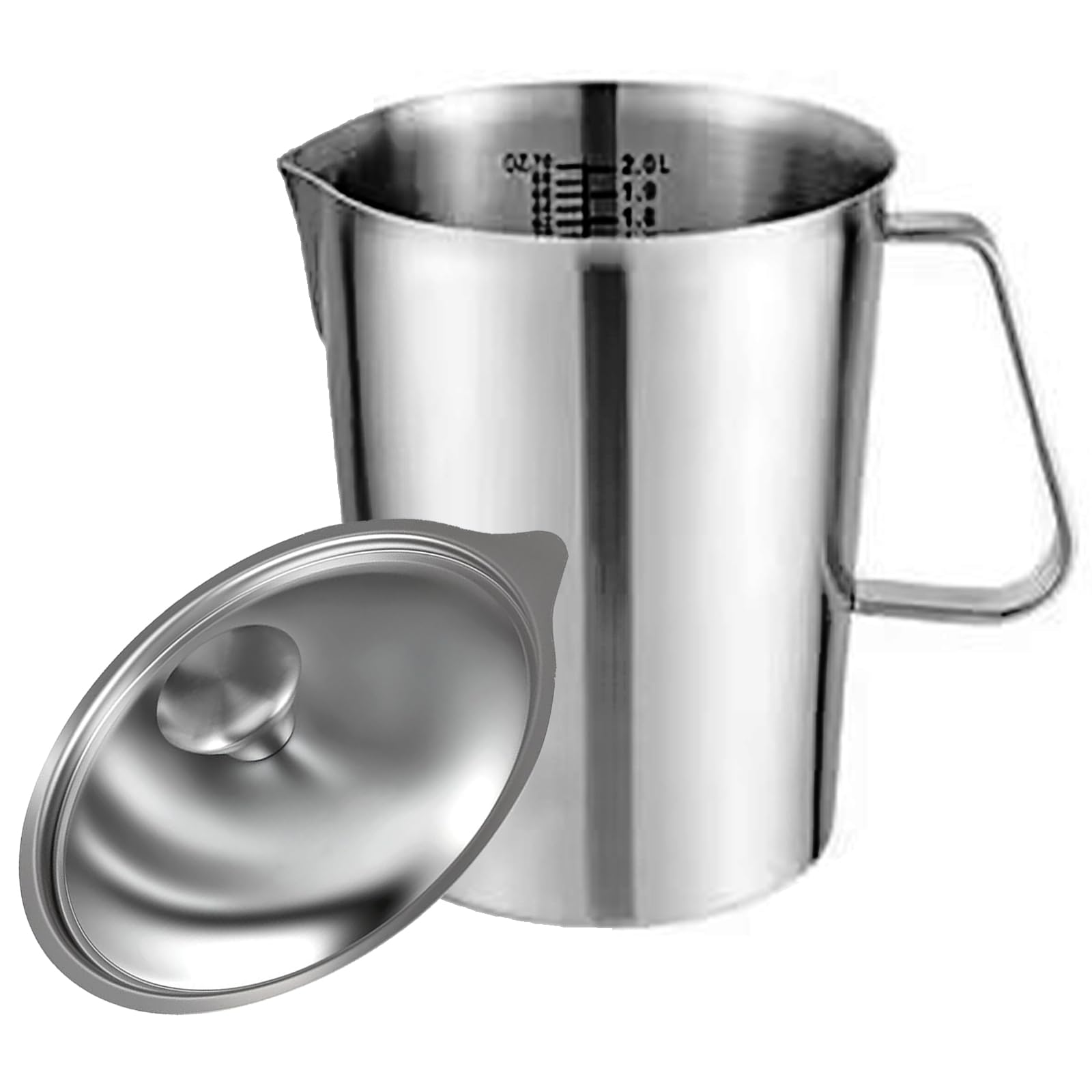 Tazas medidoras de café de grado comercial 304 de acero inoxidable, cubierta de bloqueo, escala precisa para cafeterías, uso de acero inoxidable, taza medidora de preparación de bebidas