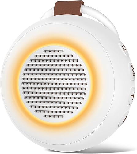 Máquina de sonido con 30 sonidos relajantes, 12 luces nocturnas, 4 temporizadores, función de memoria, 32 niveles de volumen, batería recargable