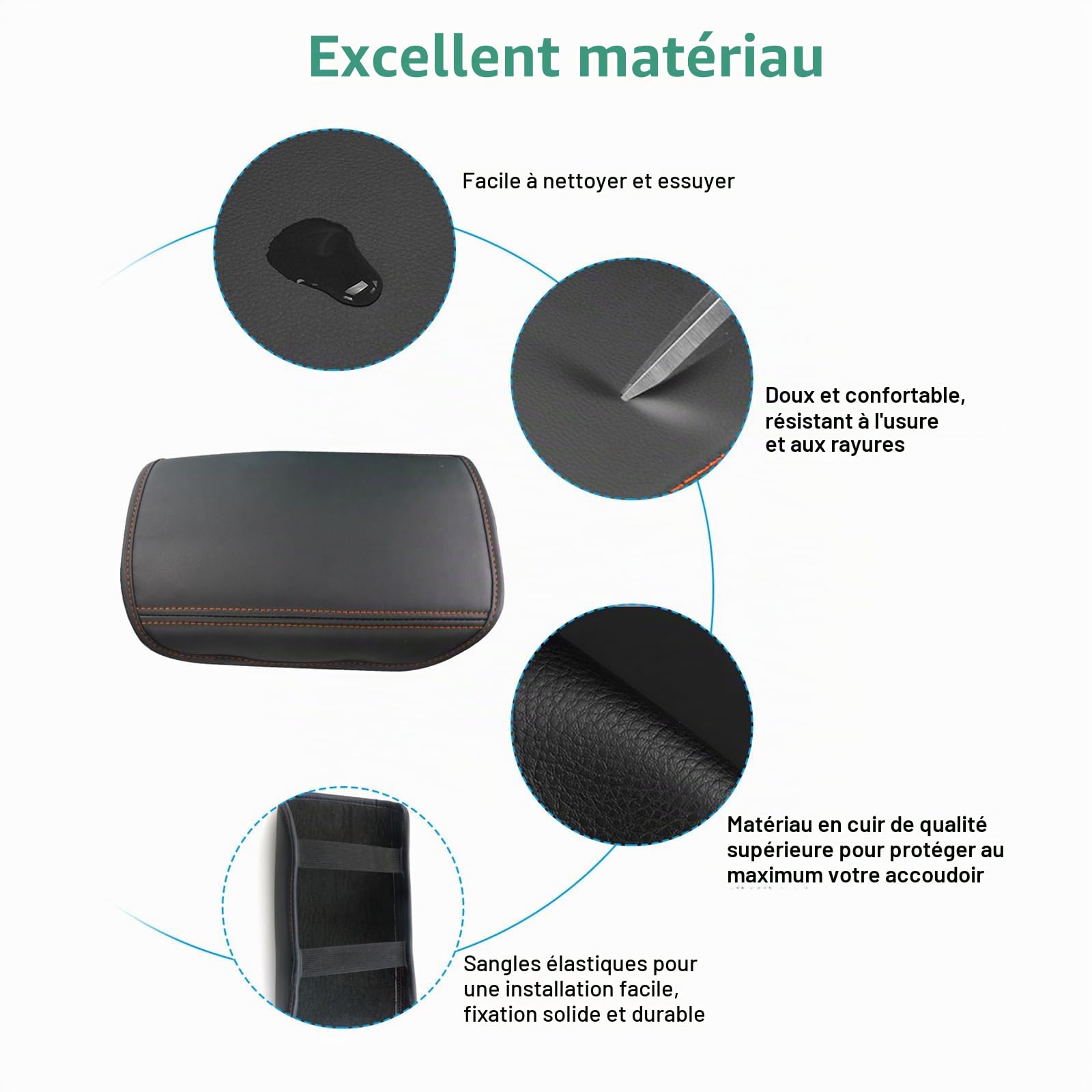GAFAT Seat Leon MK4/ Cuprα Formentor 2020-2024 2025 Housse d'Accoudoir Central, Seat Leon Cuprα 4 5F KL ST FR Console Centrale de Protection en Cuir Rembourré, Seat Leon MK4 Accessoires (Laiton)