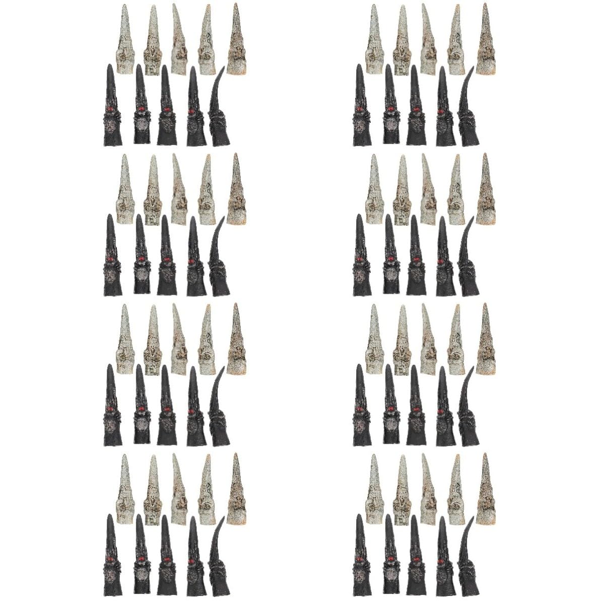 Abaodam 80 Pezzi Set di Unghie Finte in Vinile per Halloween Artigli Spaventosi, Leggere e Facili da Indossare, Perfette per Feste a Tema Horror e Cosplay