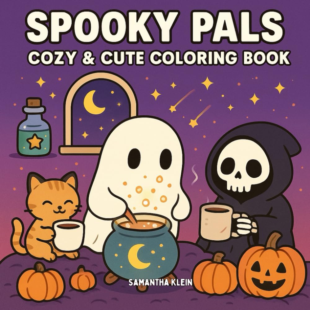 Spooky Pals: Coloring Book Featuring Cozy Scenes for Adults & Kids in Ghostly Moments (Pals Series)