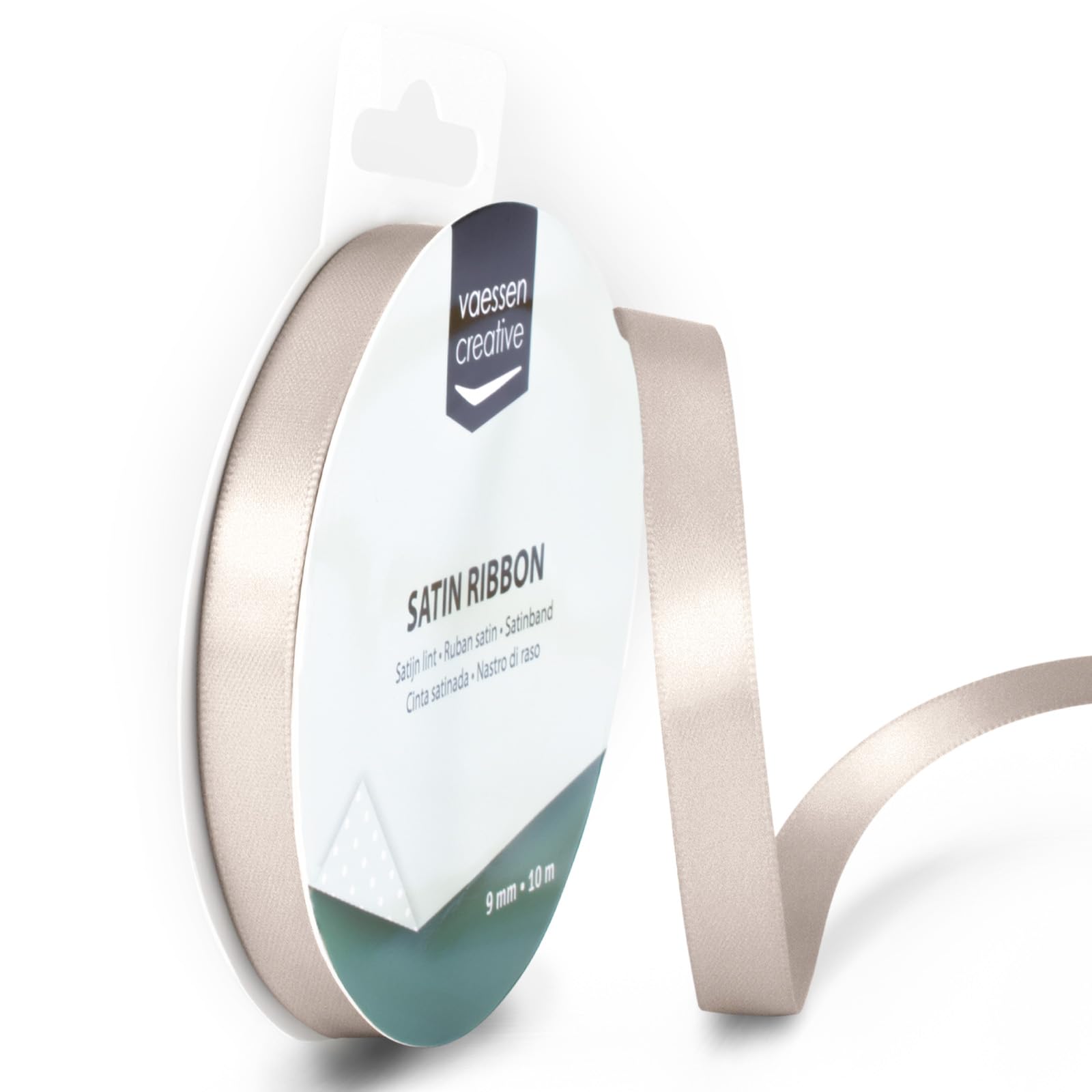 Vaessen Creative Satinband, Gelbgold, 3 mm x 100 m Doppelsatinband, Schleifenband, Dekoband, Geschenkband, Stoffband für Hochzeit, Taufe und Geburtstagsgeschenke