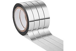 Metallic Mirror Tape 4 Rolls, 65ft Self-Adhesive DIY Graphic Art Metalized Polyester Decor Tape