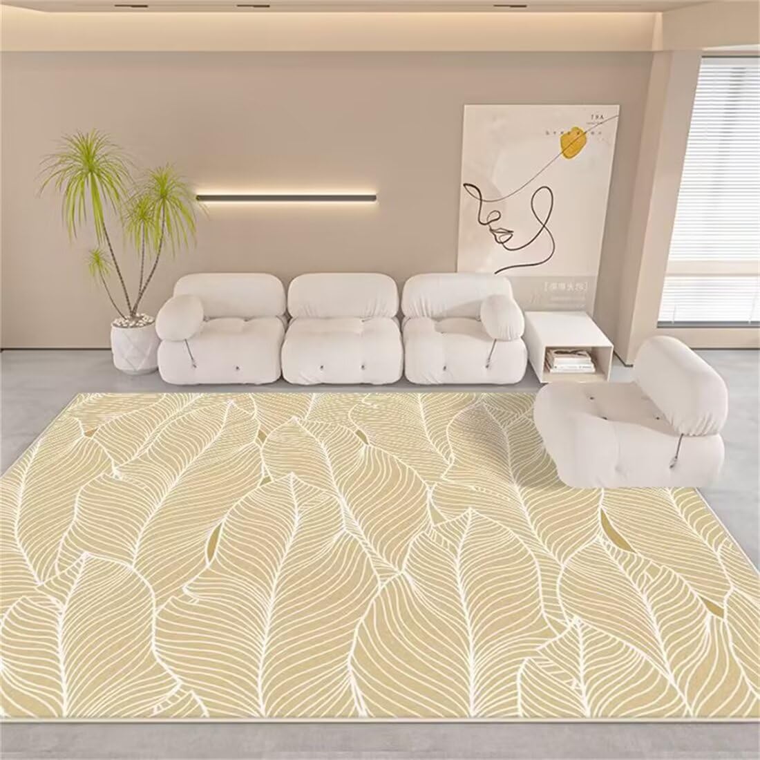 Tapis insonorisant pliable decoration table feuille jaune 50x70cm entretien facile
