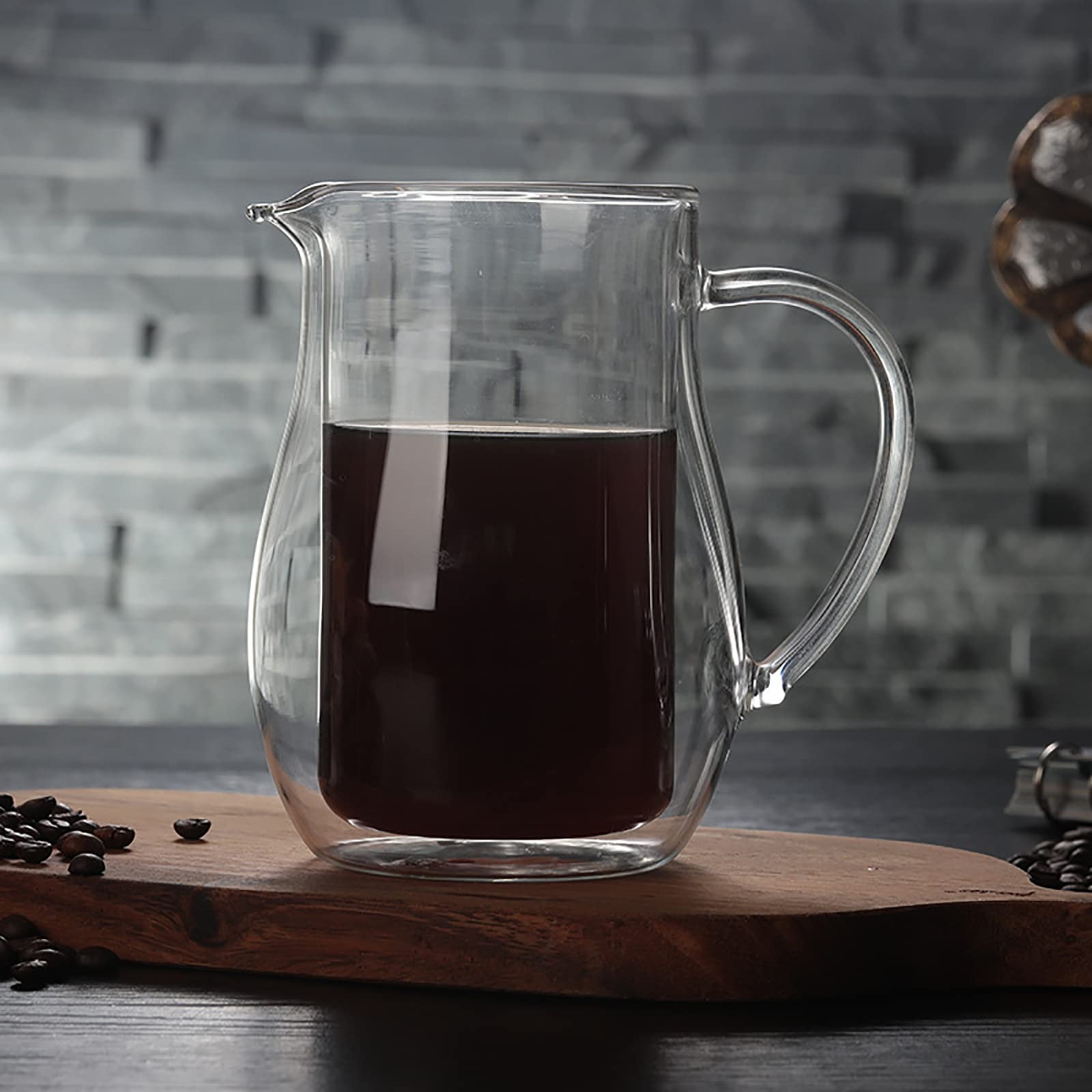 Caffettiera French Press Vetro pressa Francese pentola Doppia Bicchiere in Vetro ispessato in Vetro Caldo e Freddo caffettiera a Mano Fredda per caffè Filtro(350ml)