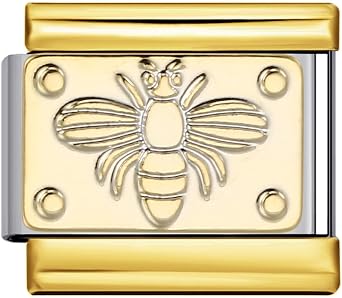 Mon & Sons Two Tone Birthday Infinity Teddybear Moon Star Butterfly Bee Mum Sister Charm Gold Silver 9mm Italian Link Compatible With Modular 9mm Bracelet