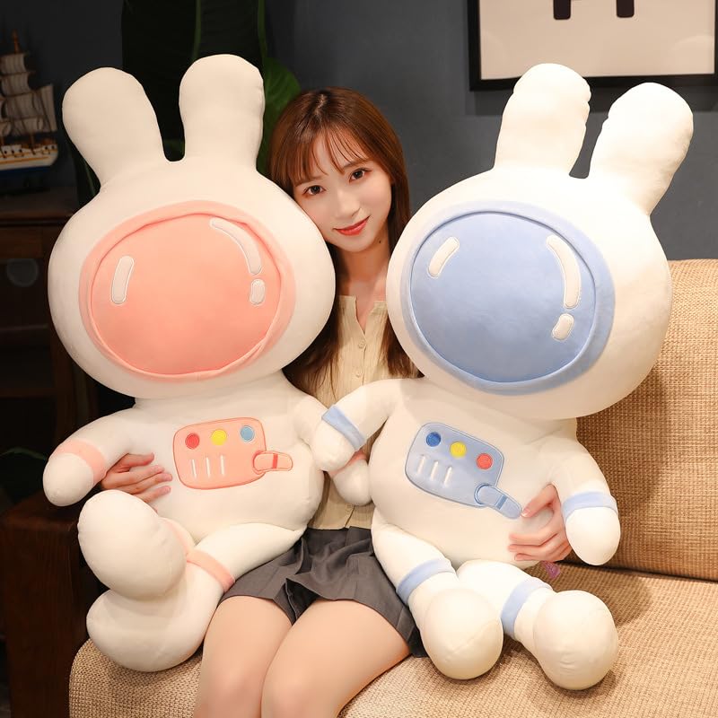 Cartoon Space Rabbit Peluche Giocattolo Carino Astronauta Coniglio Cuscino Farcito Peluche Animale Bambola Home Decor per Bambini Regalo di Compleanno 75 cm Rosa