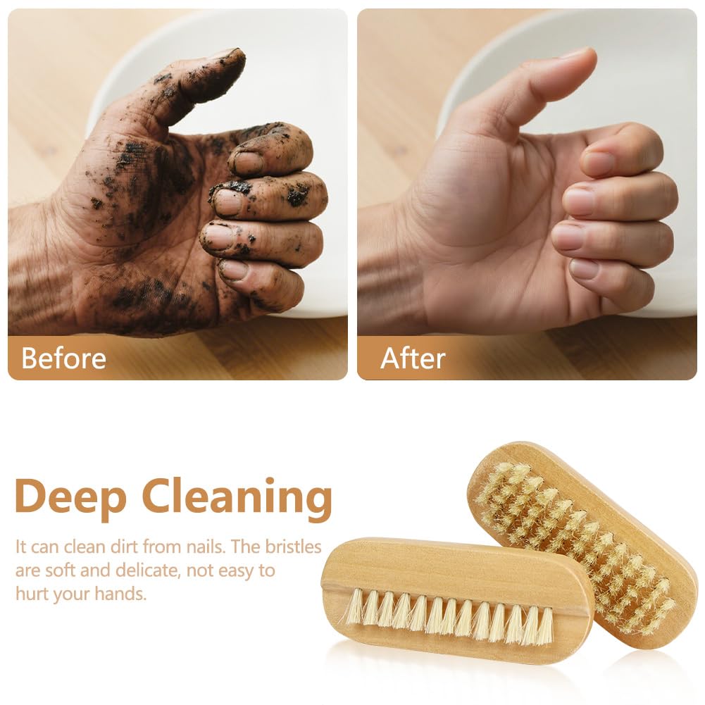 LOPHE Spazzola per Unghie in Legno, 4 pezzi Spazzola per Pulire, Spazzolina Unghie Manicure, Spazzolino Unghie Bambini per Pulizia Delle Unghie