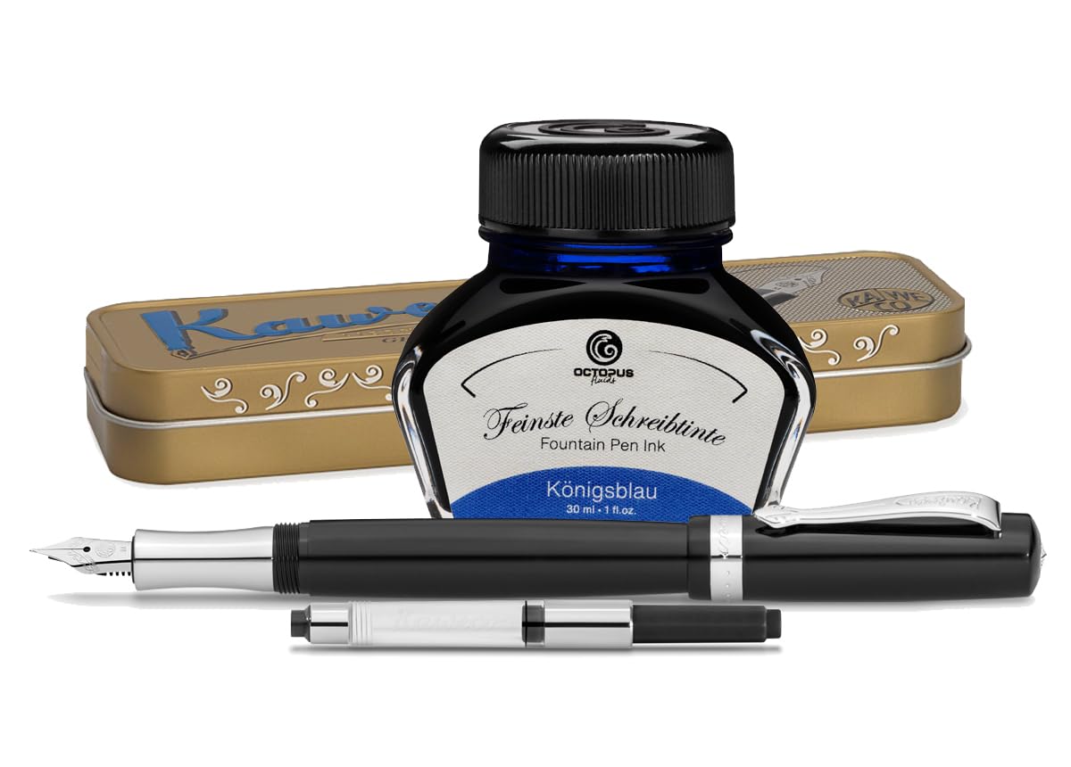 Kaweco Student Füllhalter mit 30 ml Füllhaltertinte, Konverter und Metalletui