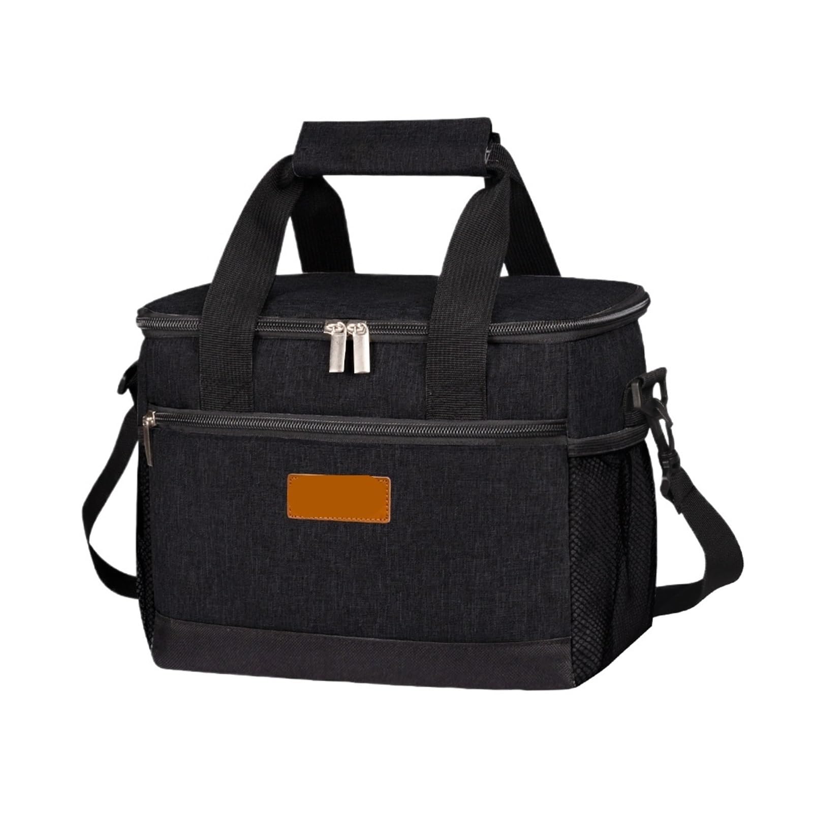 Generico Borse da pranzo portatili Borsa termica asporto calda Scatola campeggio Porta bevande picnic(8.5L-black)