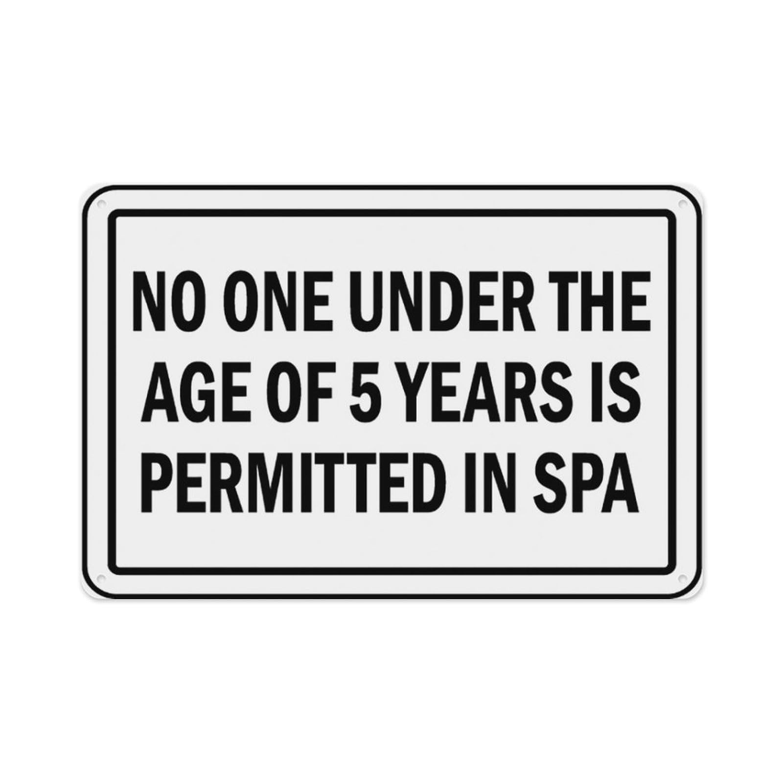 peiyeety Nebraska No Children Under 5 In Spa Sign Aluminum Tin Warning Signs For Home Outdoor Garden 12X16 Inches