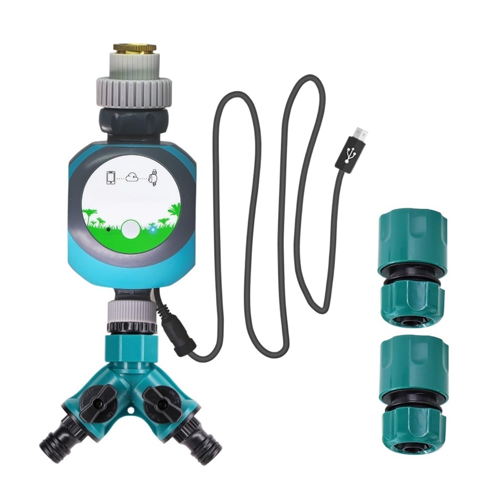 Wifi Bluetooth Compatible Watering Timers Smart Sprinkler Controller Automatic Drip Irrigation Valve Water Wireless Phone Remote Water Conservation(2B+30A controller)