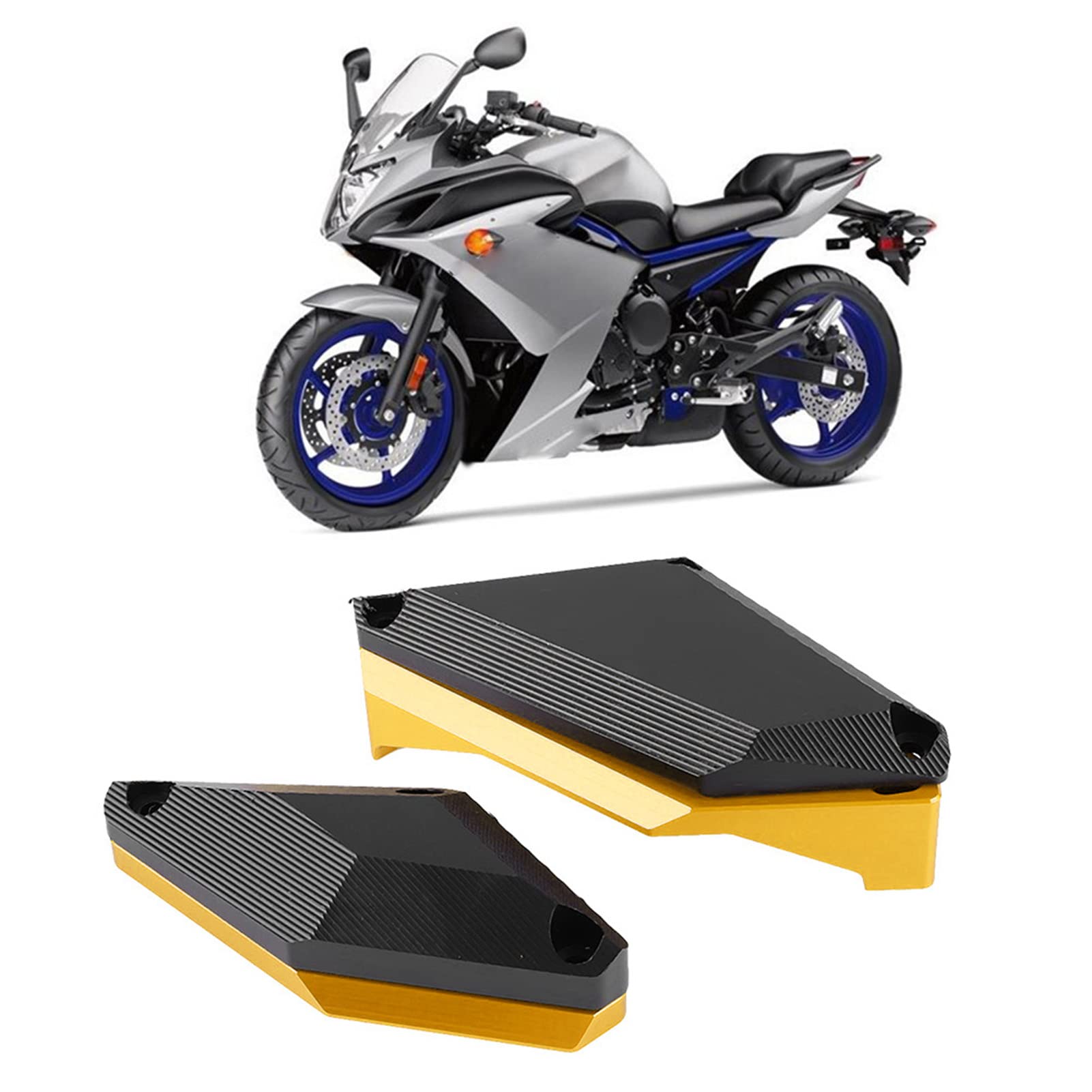 Motorrad Motor Crash Guard Slider Premium Aluminiumlegierung Anti Kollision Rahmen Schutzhülle für FZS600 XJ6 FZ6 Schwarz Rot Gold (Gold)