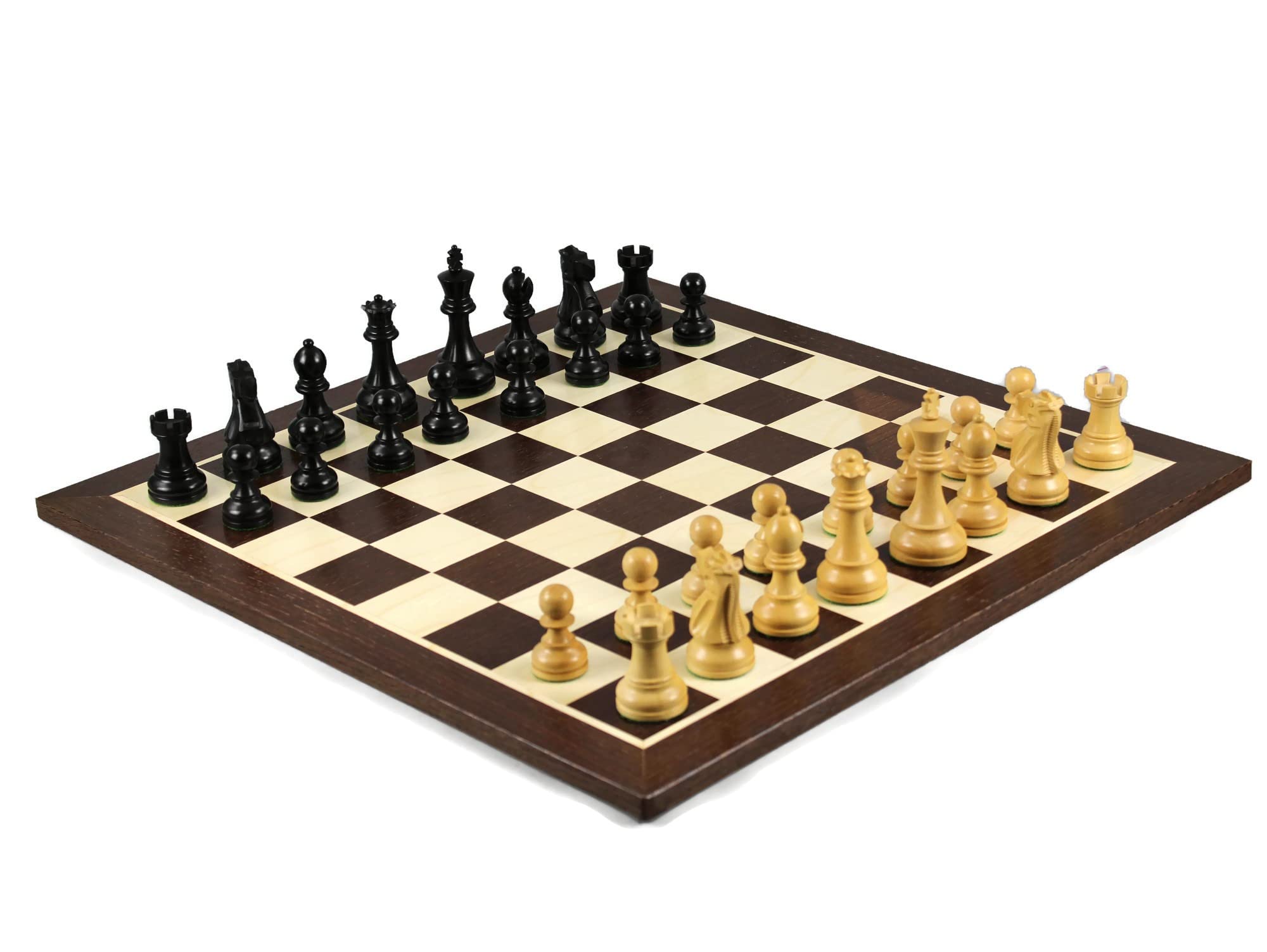 Set di scacchi in legno Wenge Board da 21 pollici ponderato Ebanizzato Reykjavik Staunton Pezzi 9,75 pollici