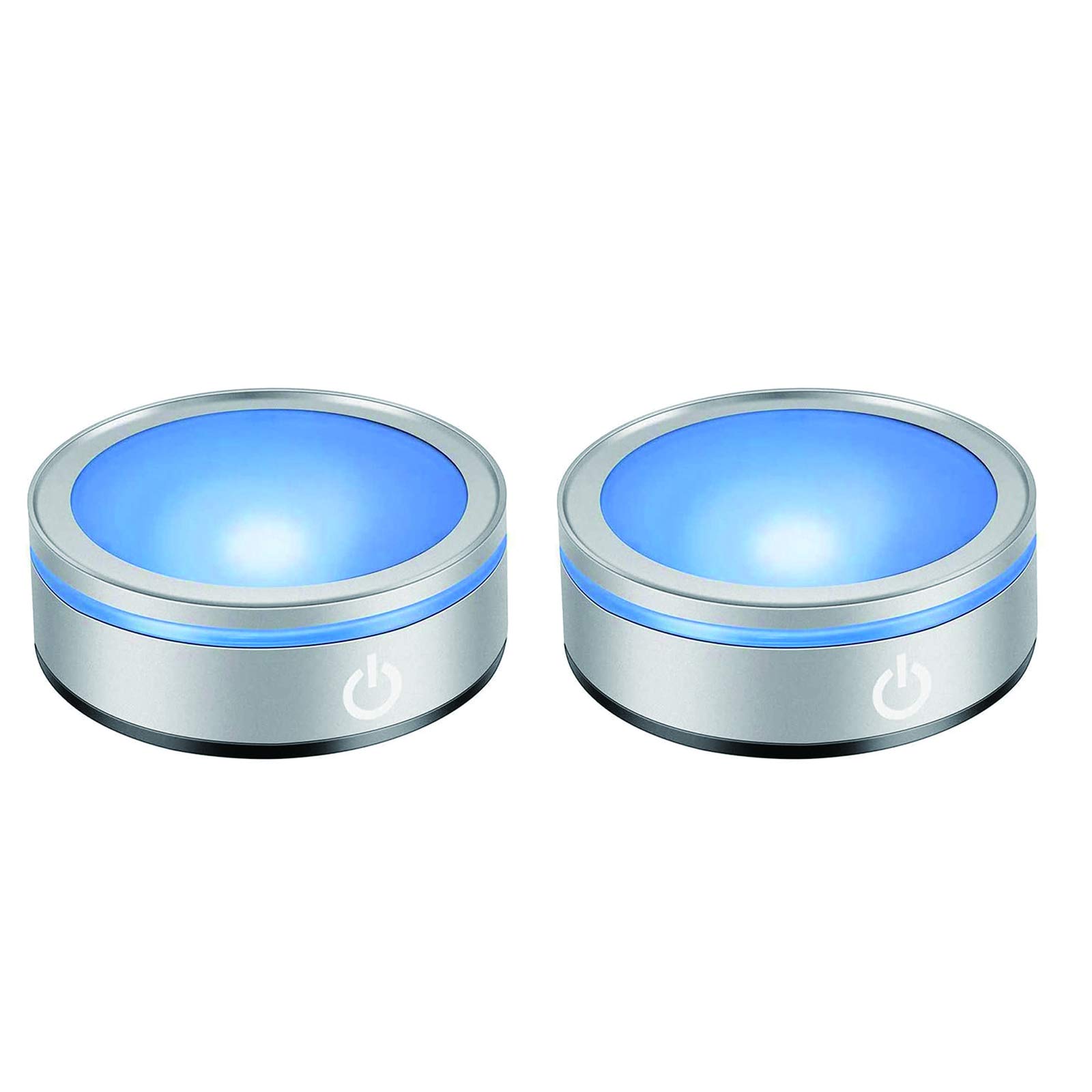 CDIYTOOL 2 basi per luci LED, multicolore, rotonde, espositori, per sfere di vetro di cristallo 3D con interruttore sensibile al tocco (base concava e base piatta