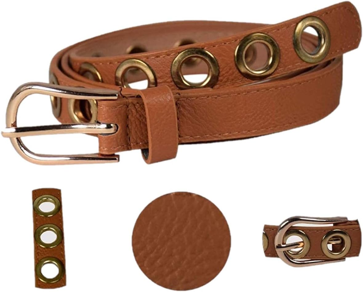DevilWomen's PVC Broad Belt (Tan Gold, Free Size)