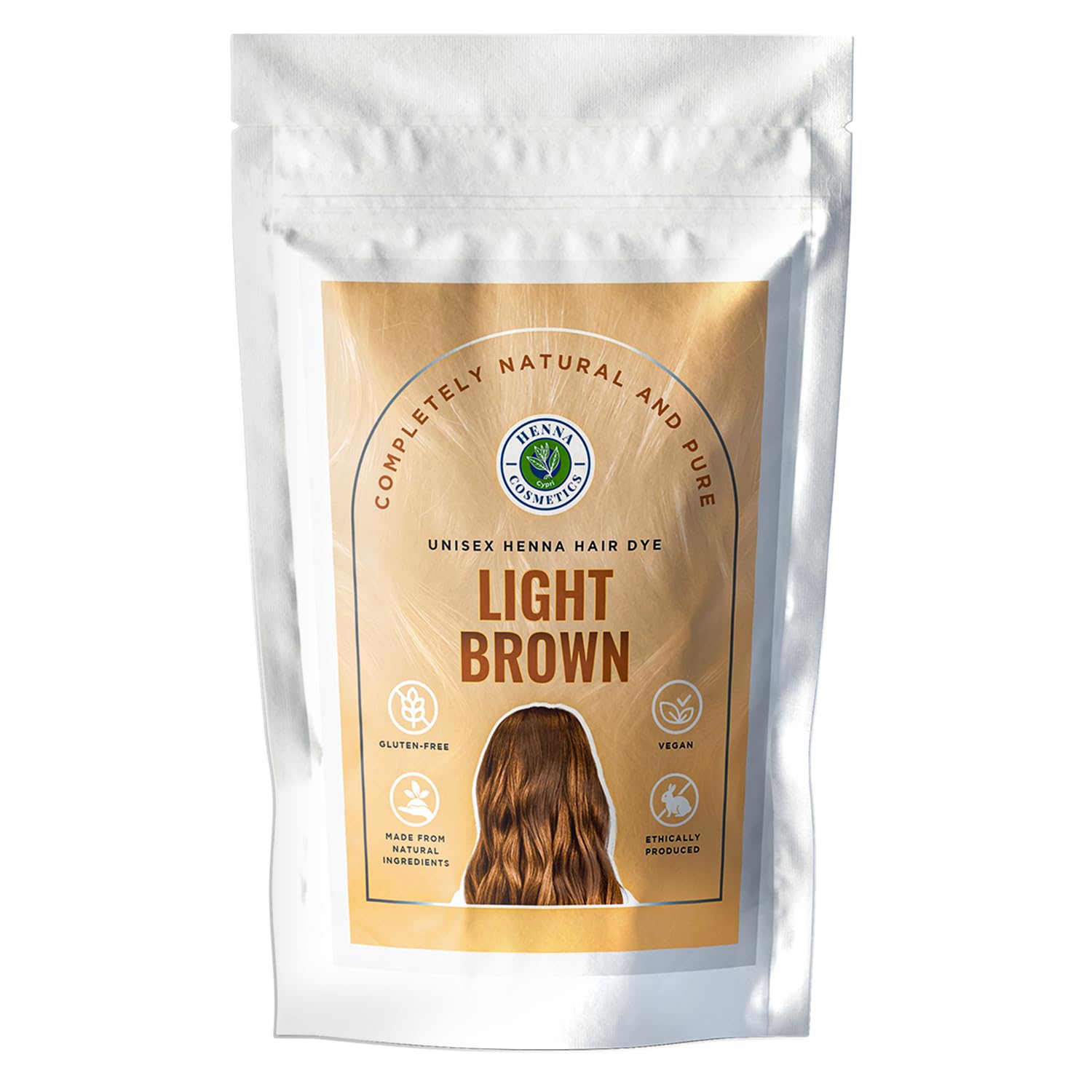 Natural Henna Hair Color Dye, 100% Pure Henna Powder for Hair Growth Organic (Light Brown, 100 Gr + Free 50 Gr.)