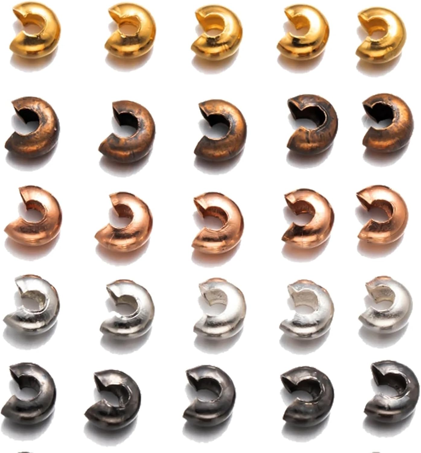 Crimp Covers for Jewelry Making 600pcs Half Round Open Crimp Beads Covers Knot End Tips Cap for DIY Bracelet Earring Necklace Jewelry Making Supplies(Antique Bronze,5mm)