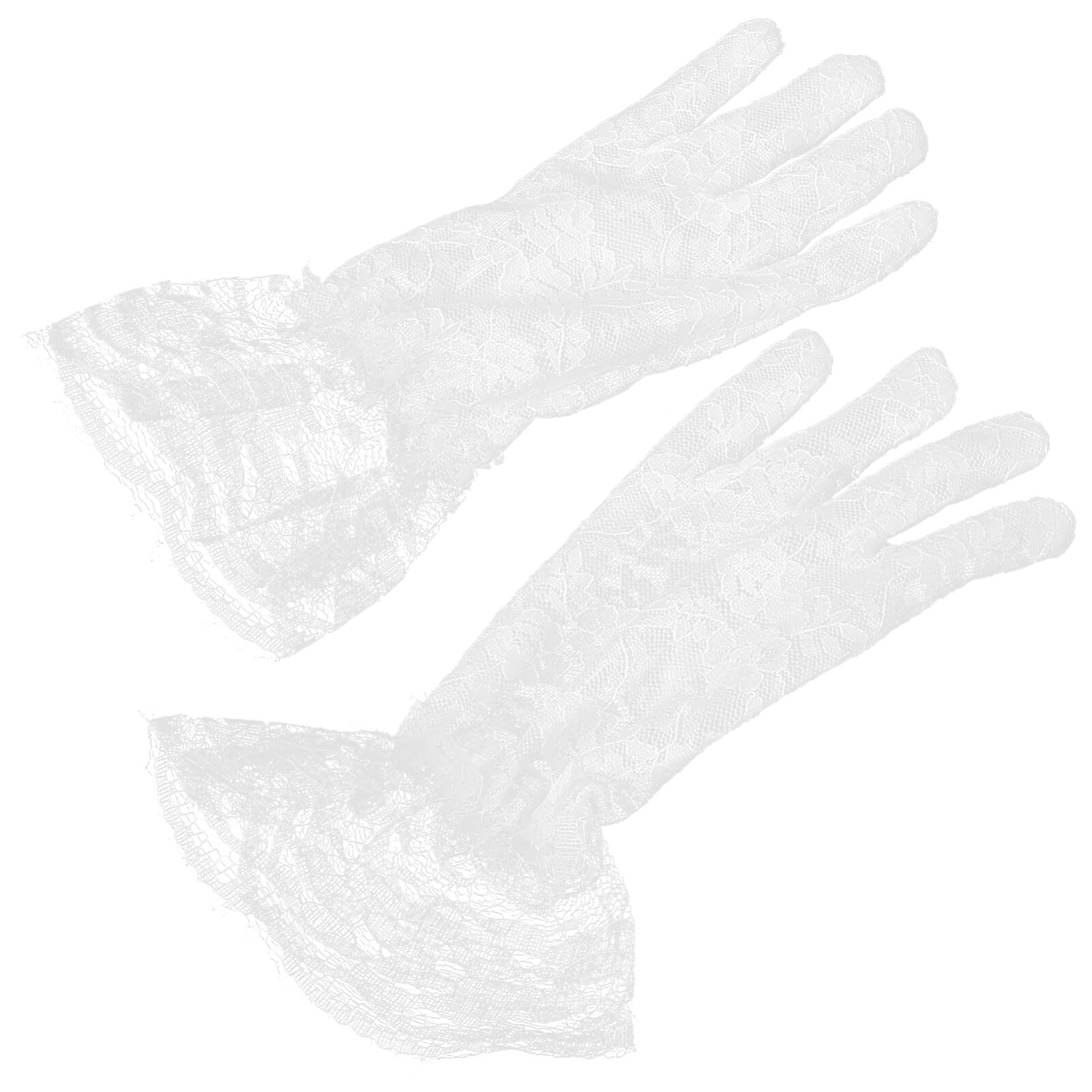 WOFASHPURET White Lace Gloves: 2pcs Wedding Flower Girl Gloves Tea Party Gloves Formal Princess Dressing Gloves for Kids Dress Up Lace Halloween Cosplay Evening Party Supplies