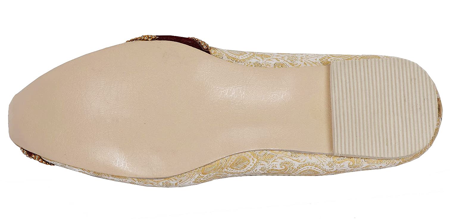 DEEUCO Men's Golden Premium Wedding and Sherwani Jutti, Mojari, 6 (8) 3