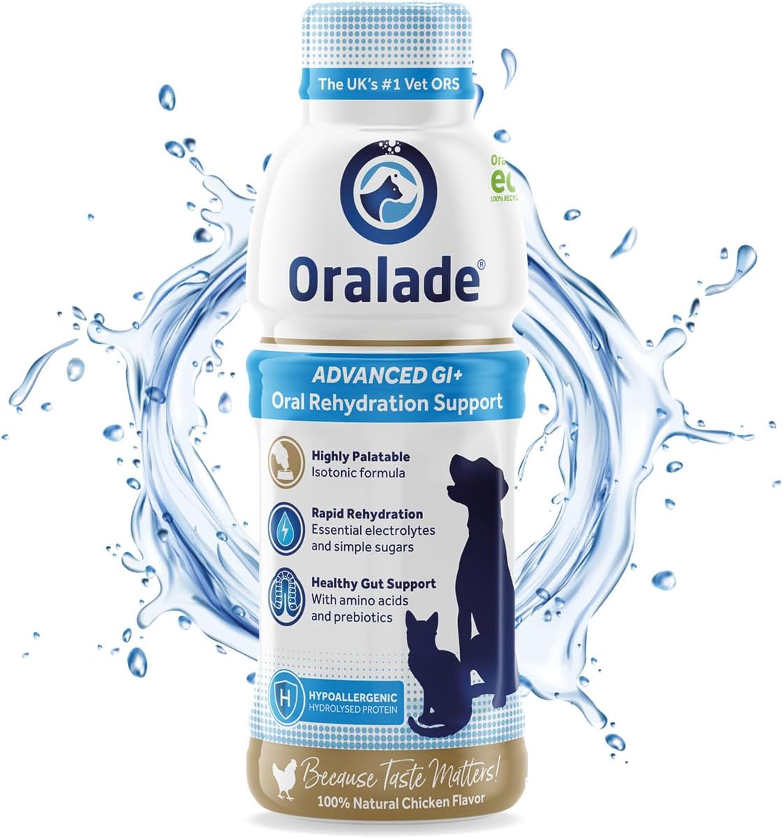 Advanced GI+, Oral Rehydration & Gut Support for Pets - Fast and Effective Hydration - Roast Chicken Flavour - Suitable for All Ages - 500ml