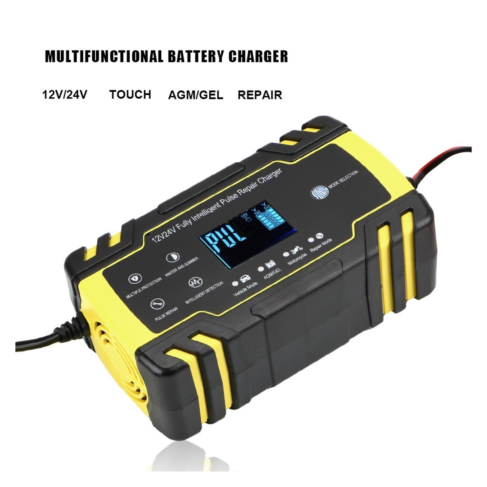 12V 24V 8A Cyfrowy Wyświetlacz LCD W Pełni Automatyczna Ładowarka Samochodowa Ładowarki Do Akumulatorów Kwasowo-ołowiowych Na Mokro łAtwa W UżYciu