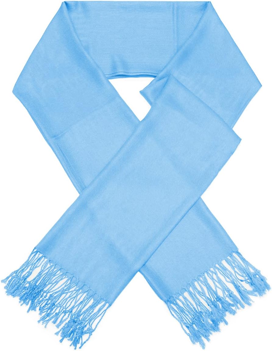 Glory Max Women Large Soft Silky Pashmina Shawl Wrap Scarf in Plain Solid Colors - Image 2