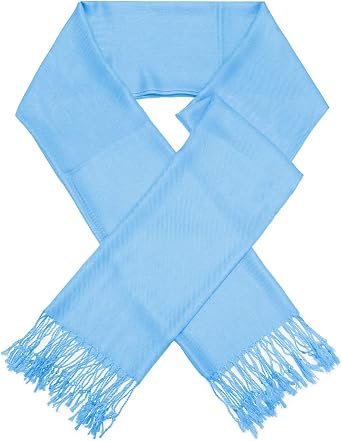 Women Large Soft Silky Pashmina Shawl Wrap Scarf in Plain Solid Colors