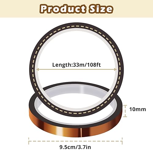 Vista 2 de HTVRONT Cinta resistente al calor - 2 rollos de cinta de transferencia de calor de 0.394 in x 108.3 ft, cinta de sublimación sin residuos de cinta