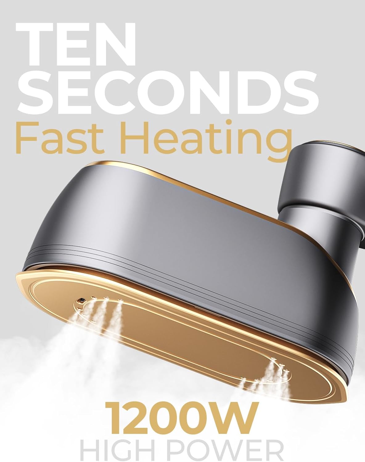 Portable Travel Steamer, 1200W Handheld Fabric Steamer for Clothes, 4 Modes with LCD Display, Powerful Wrinkle Remover for Home & Travel, 150ml Water Tank, 10S Fast Heat-Up, 180° Swivel Handle, Grey