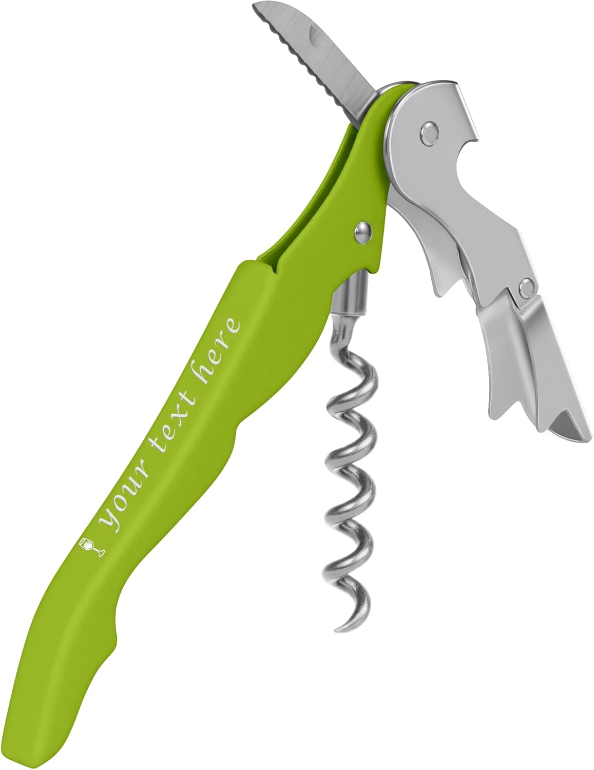 5-20pcs Custom Wine Bottle Opener, Stainless Steel Wine Key with Foil Cutter, Double Hinged, Corkscrew and Personalized Logo &Text, Gifts for Waiter, Servers, Sommelier, Bartenders
