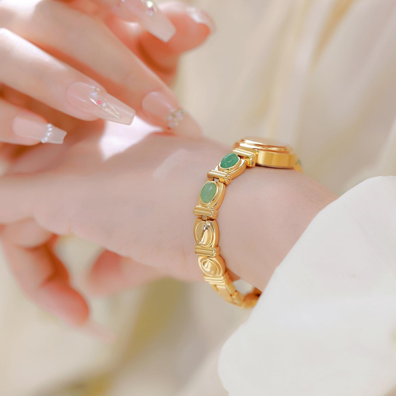 Gosasa Vintage Pearl Bracelet Watch for Women Elegant Small Oval Dial Jewelry Waterproof Dainty Ladies Gift Watch for Mom Wife - Image 4